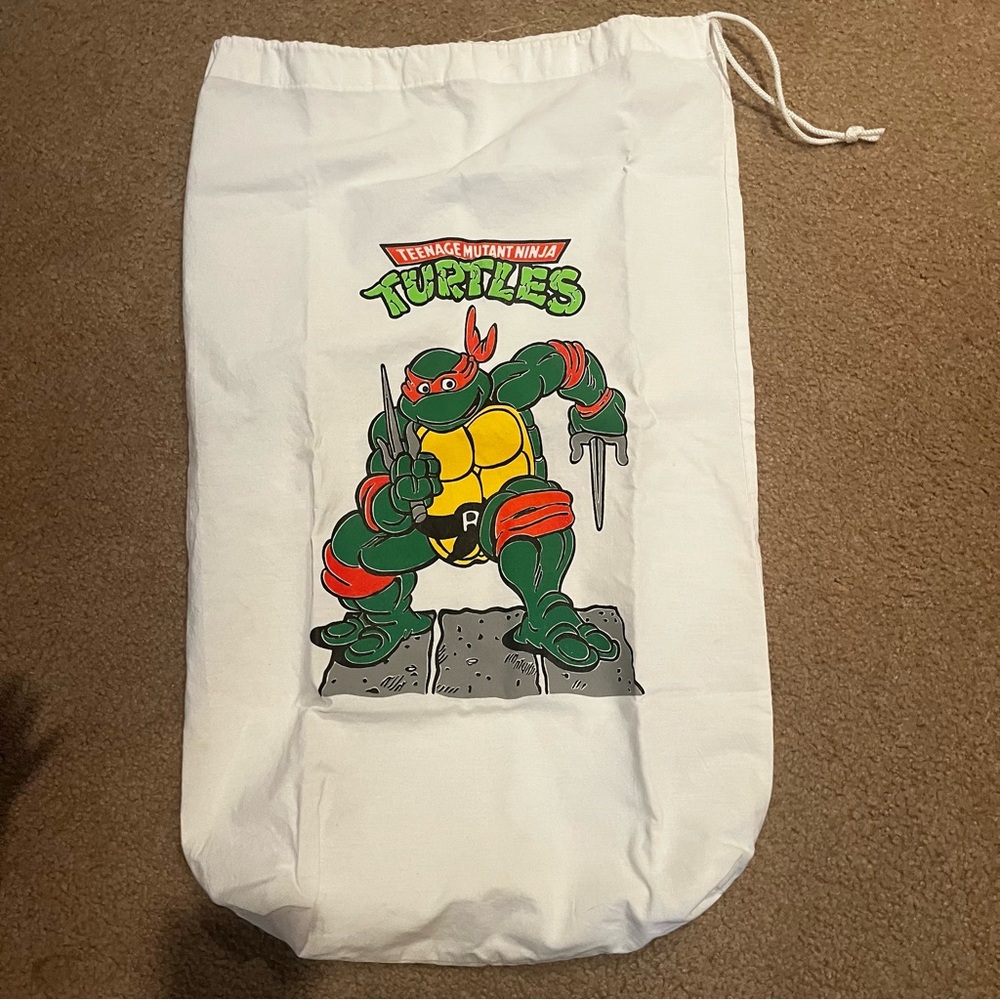 VINTAGE 1980’s Teenage Mutant Ninja Turtles Drawstring Bag